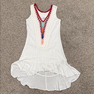 VENUS Sleeveless Dress with Colorful Crochet Detail